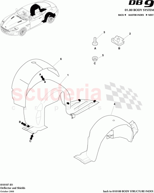 Part Diagram for Aston Martin 703156