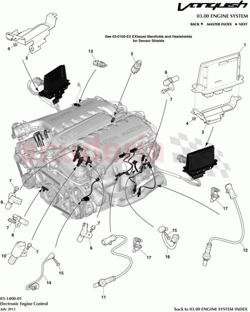 Part Diagram for Aston Martin CD33-12A699-BA