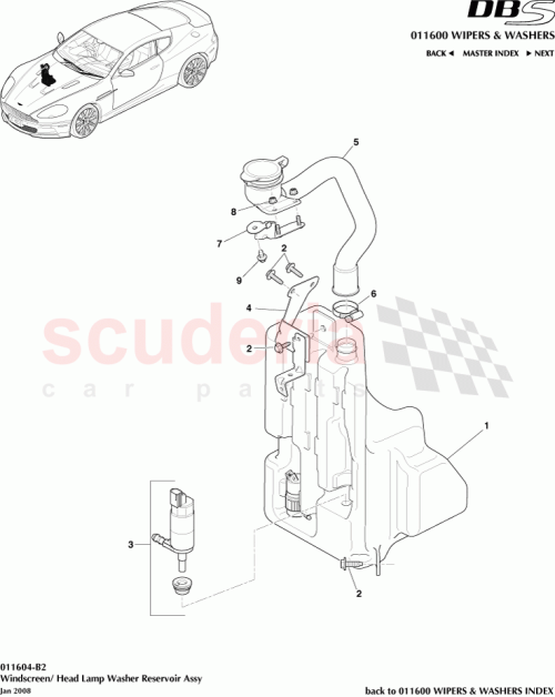 Part Diagram for Aston Martin 701562