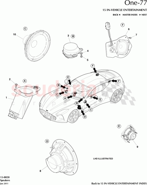 Part Diagram for Aston Martin 9D33-46885-AA