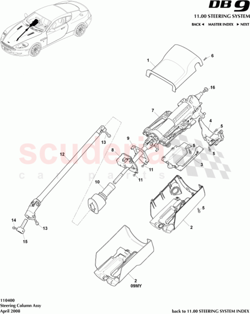 Part Diagram for Aston Martin AD43-3C529-AB