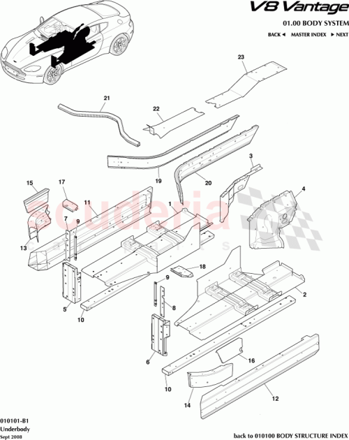 Part Diagram for Aston Martin GOAG33-100A95-AA