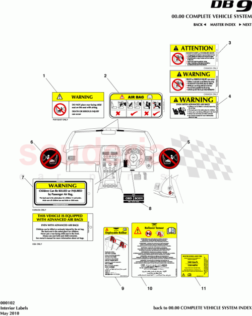 Part Diagram for Aston Martin 4G4318N968AA