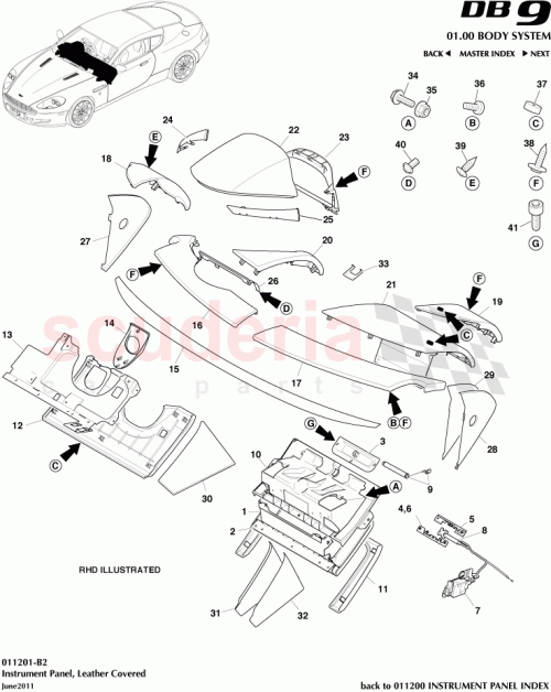 Part Diagram for Aston Martin 702520-PK