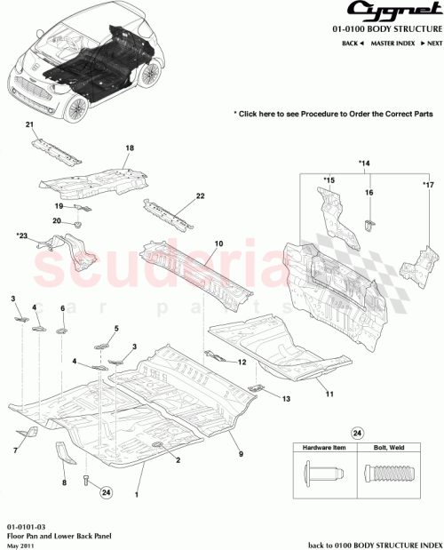 Part Diagram for Aston Martin 90179-06219