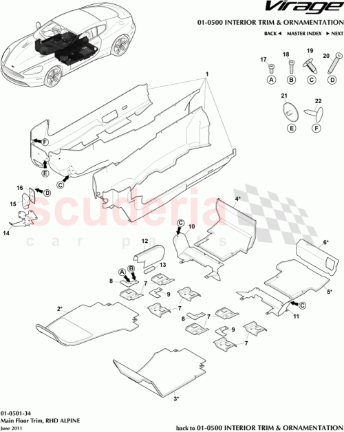 Part Diagram for Aston Martin 8G43281B10ADW