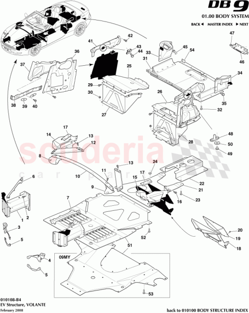 Part Diagram for Aston Martin 6G33-FA0115-AB-PK
