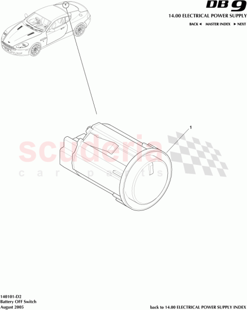 Part Diagram for Aston Martin 6G33-10B774-BA