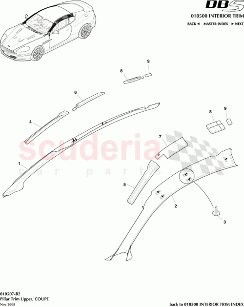 Part Diagram for Aston Martin 4G43-40384-AC