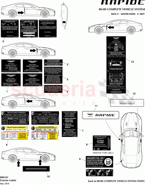Part Diagram for Aston Martin AD43-973408-AA