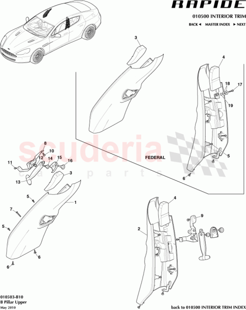 Part Diagram for Aston Martin AD43244A50AA