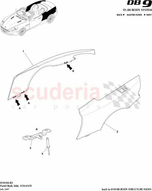Part Diagram for Aston Martin 4G43-L1876-AM