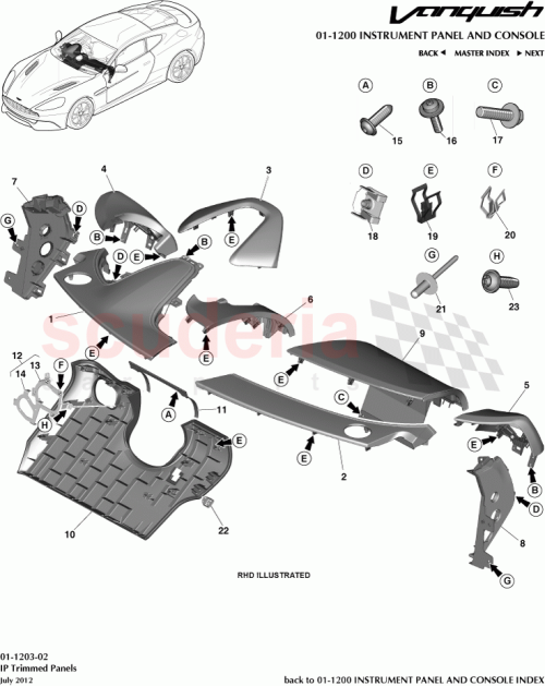 Part Diagram for Aston Martin CD33-C043C54-CCW