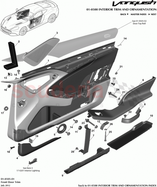 Part Diagram for Aston Martin CD33-10397-AB