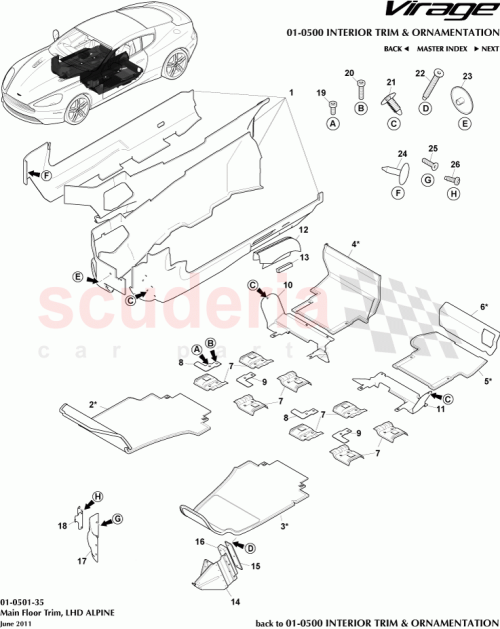 Part Diagram for Aston Martin 4G4340381AC