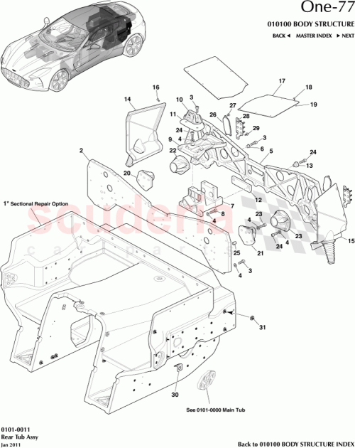 Part Diagram for Aston Martin 12023-06-1368-AA
