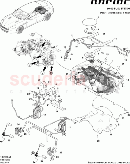 Part Diagram for Aston Martin AD43-9H307-AB