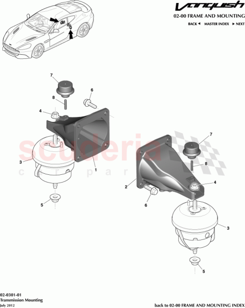 Part Diagram for Aston Martin BD33-7J338-AA