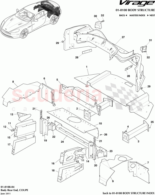 Part Diagram for Aston Martin BG43-C279A54-AA