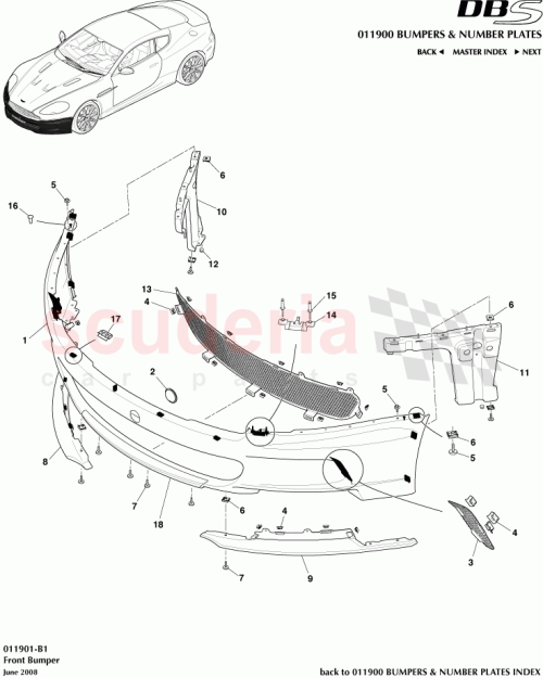 Part Diagram for Aston Martin 8D33-10628-AC