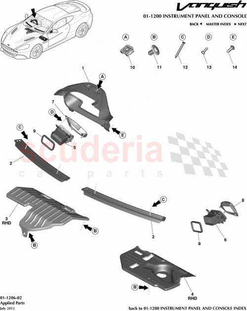 Part Diagram for Aston Martin DD33-04815-AA