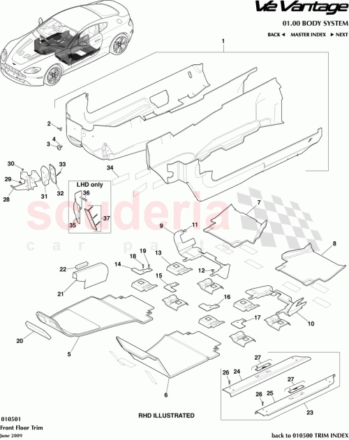 Part Diagram for Aston Martin 6G33831236ABW