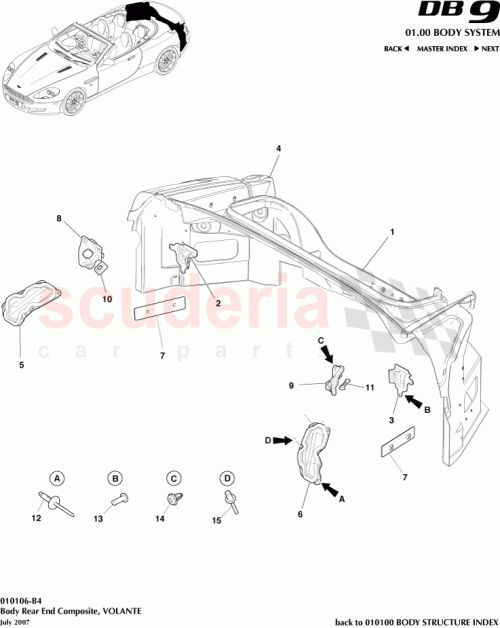 Part Diagram for Aston Martin 4G43-C42764-AG