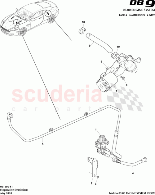 Part Diagram for Aston Martin 8D33-9D665-BA