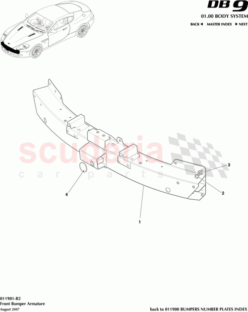 Part Diagram for Aston Martin 4G43-17C832-BA
