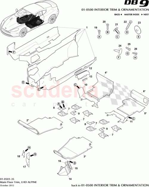 Part Diagram for Aston Martin DD43-281B11-AAW
