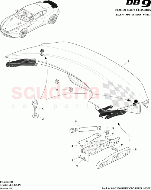 Part Diagram for Aston Martin DG43-40110-BC