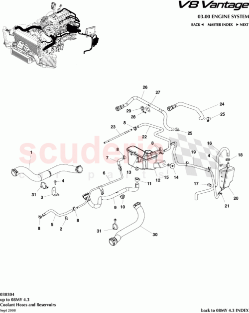 Part Diagram for Aston Martin 6G33-8C350-AB