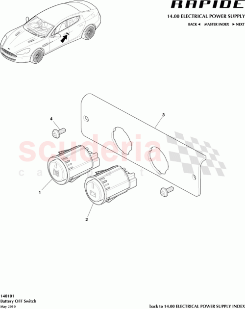 Part Diagram for Aston Martin AD43-10B774-BA