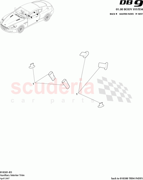 Part Diagram for Aston Martin 4G43-612A64-FA