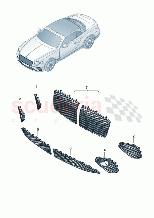 Part Diagram for Bentley 3SD807675D