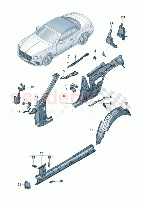 Part Diagram for Bentley 3SD809751T
