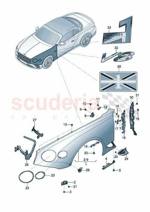 Part Diagram for Bentley 3SA853688C