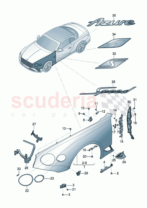 Part Diagram for Bentley 36A853688AA