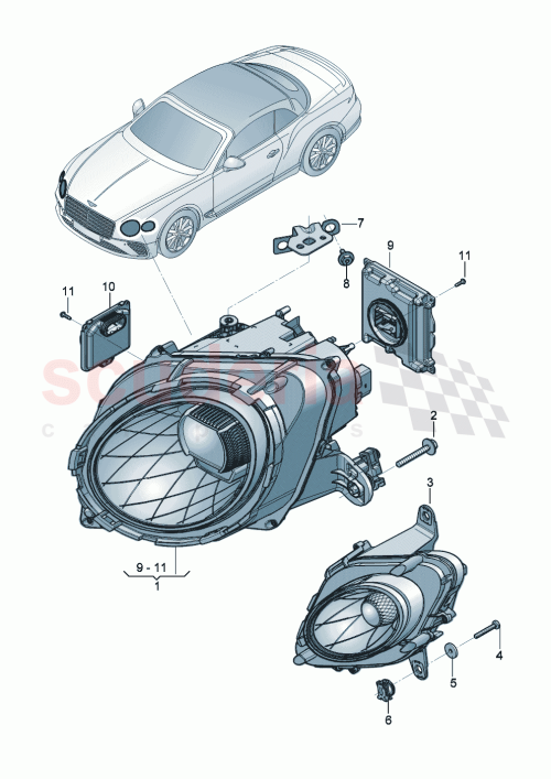 Part Diagram for Bentley 80A907397D