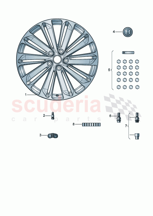 Part Diagram for Bentley 3SA601025AR