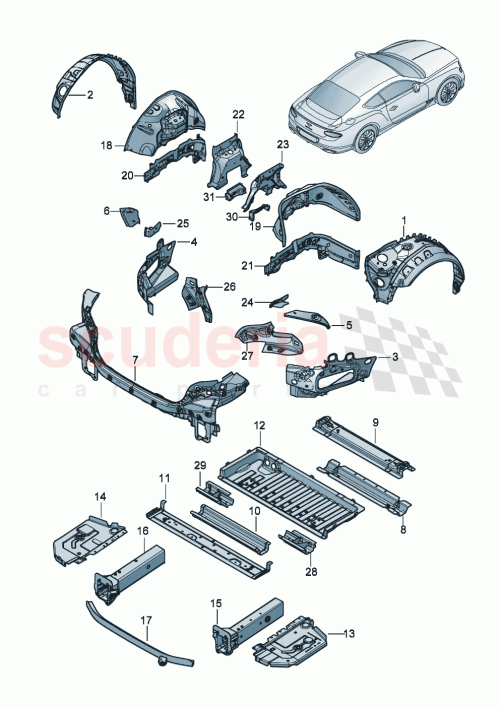 Part Diagram for Bentley 3SD809504A