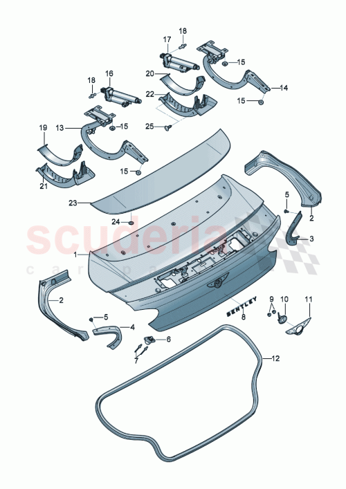 Part Diagram for Bentley 3SD 827 025 AK