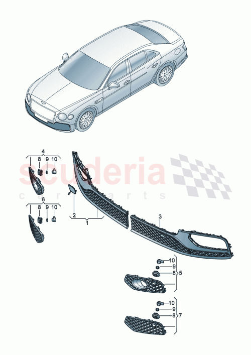 Part Diagram for Bentley 3SE807667H
