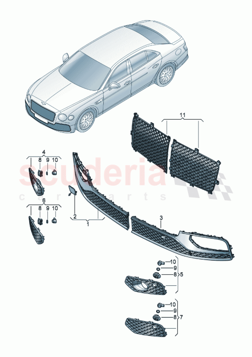 Part Diagram for Bentley 3SE807668T