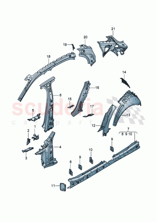 Part Diagram for Bentley 3SE 809 746 A