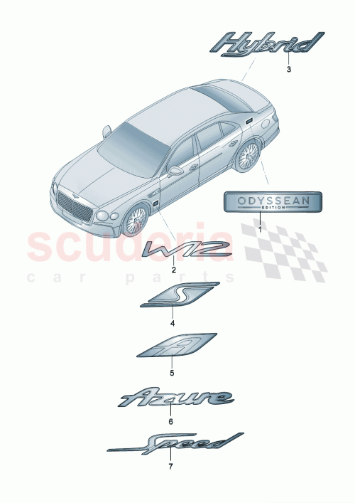 Part Diagram for Bentley 3SE853675L