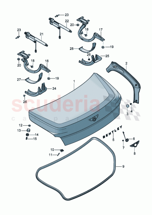 Part Diagram for Bentley 4G5827489