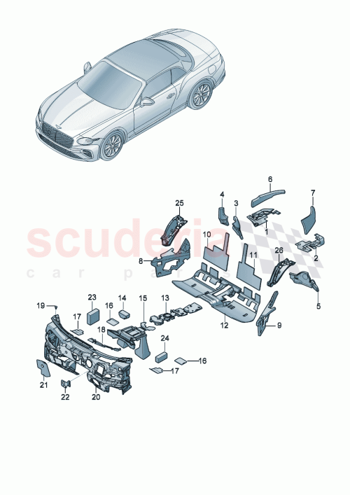 Part Diagram for Bentley 3SD 863 948 D