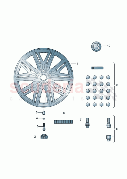 Part Diagram for Bentley 3SE601025AP