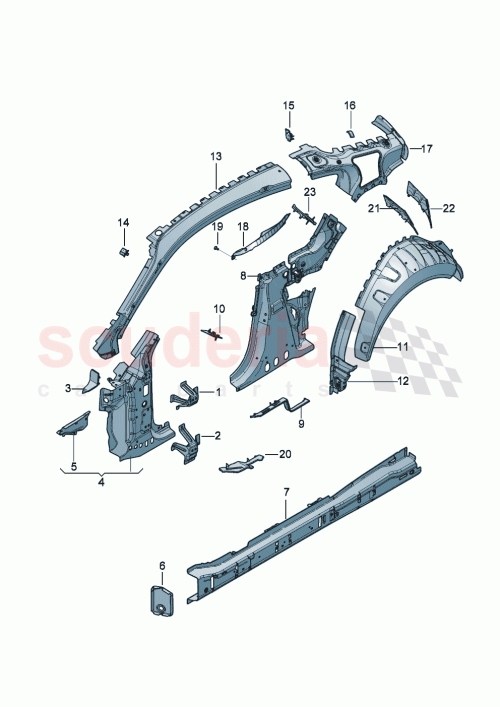 Part Diagram for Bentley 3SD809459A